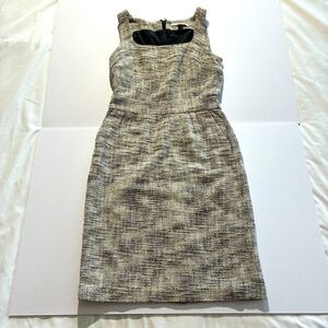 Banana Republic Black & White Tweed Sleeveless Sheath Dress 0 Petite